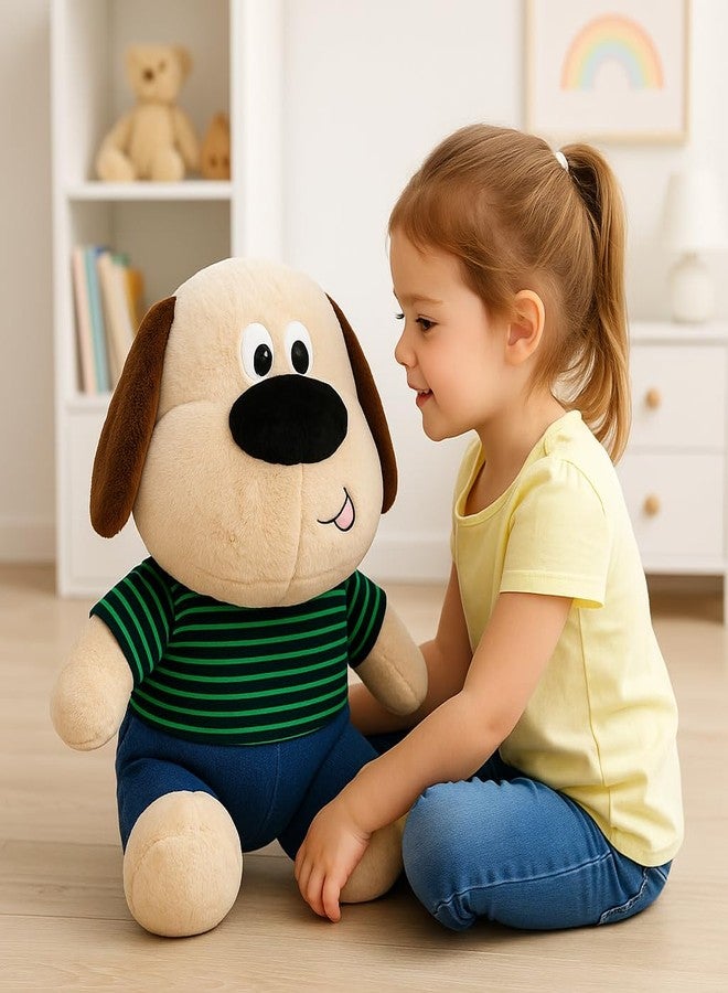 DTR Creation Cute Dog Soft Toy with Clothes | Super Soft Plush Puppy Stuffed Animal | Adorable Cuddly Toy Gift for Kids, Boys & Girls ? Beige & Brown (45 cm) - Image 5